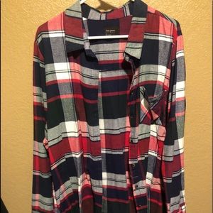 Free Press Plaid Oversized Long Sleeve